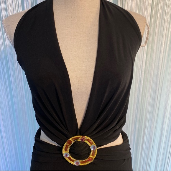 Sirens Black Halter Neck Midi Dress Size XS - Picture 7 of 17